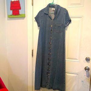 Vintage denim button up dress